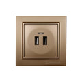 Розетка USB (2 порти) 2A Enzo  розкішне золото
