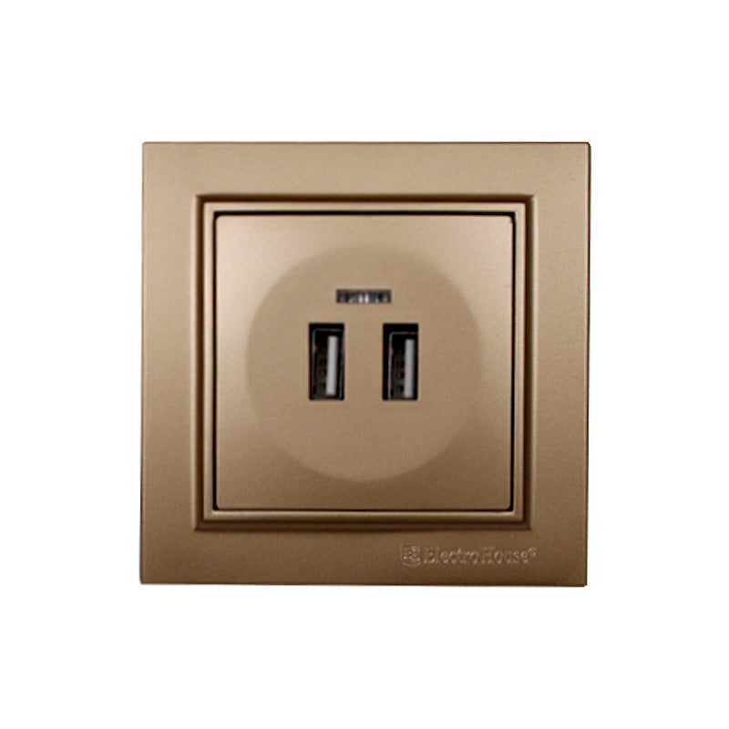 Розетка USB (2 порти) 2A Enzo  розкішне золото