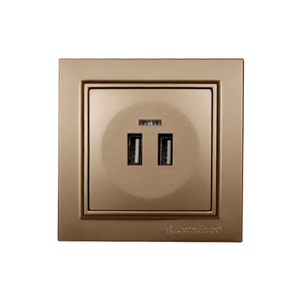 Розетка USB (2 порти) 2A Enzo  розкішне золото