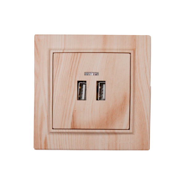 Розетка USB (2 порти) 2A Enzo  біле дерево