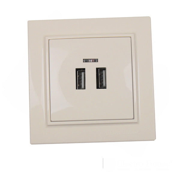 Розетка USB (2 порти) 2A Enzo  лате