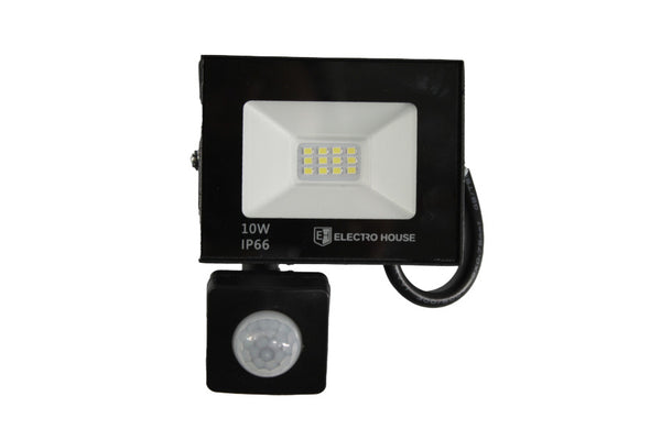 LED прожектор з датчиком руху 10Вт  1000 Лм  6500К   холодний білий  SMD2835