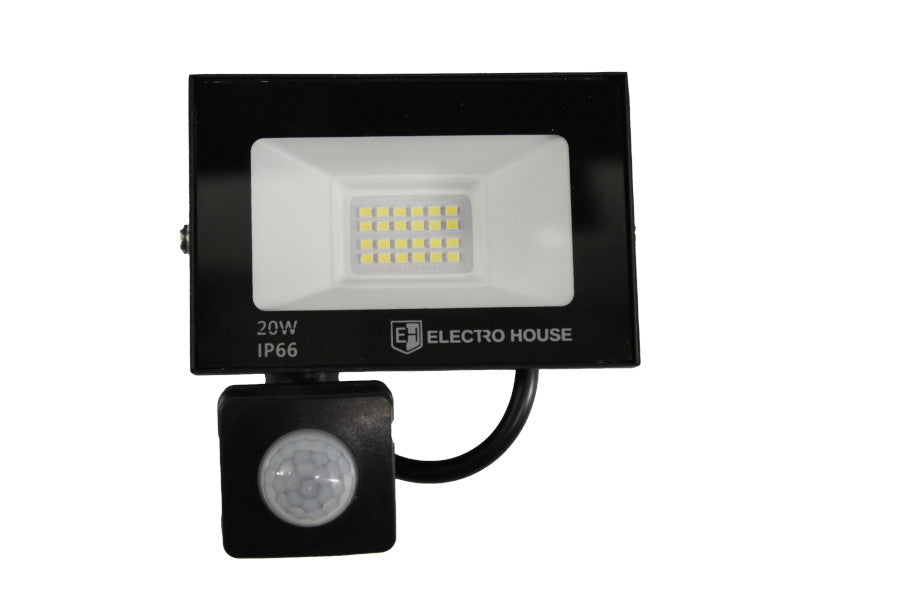 LED прожектор з датчиком руху 20Вт  2000 Лм   6500К   холодний білий  SMD2835