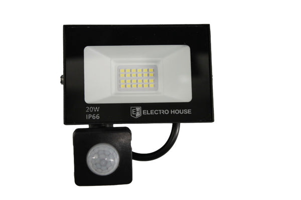 LED прожектор з датчиком руху 20Вт  2000 Лм   6500К   холодний білий  SMD2835