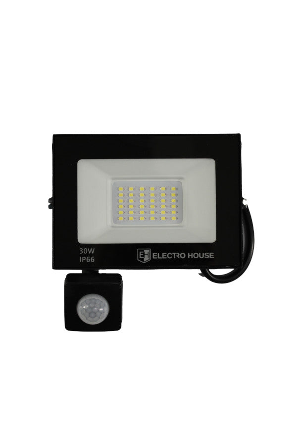LED прожектор з датчиком руху 30Вт  3000 Лм  6500К   холодний білий  SMD2835