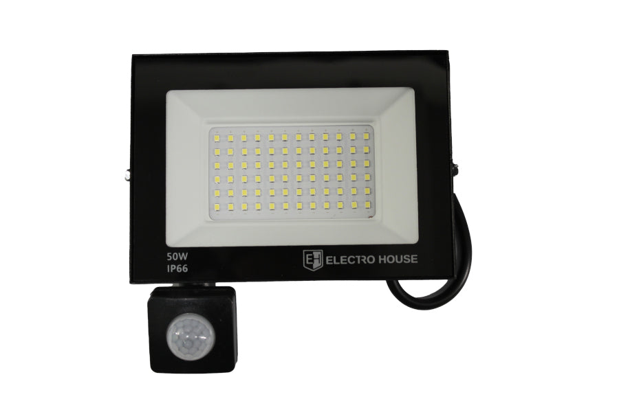 LED прожектор з датчиком руху  50Вт  5000 Лм  6500К   холодний білий  SMD2835