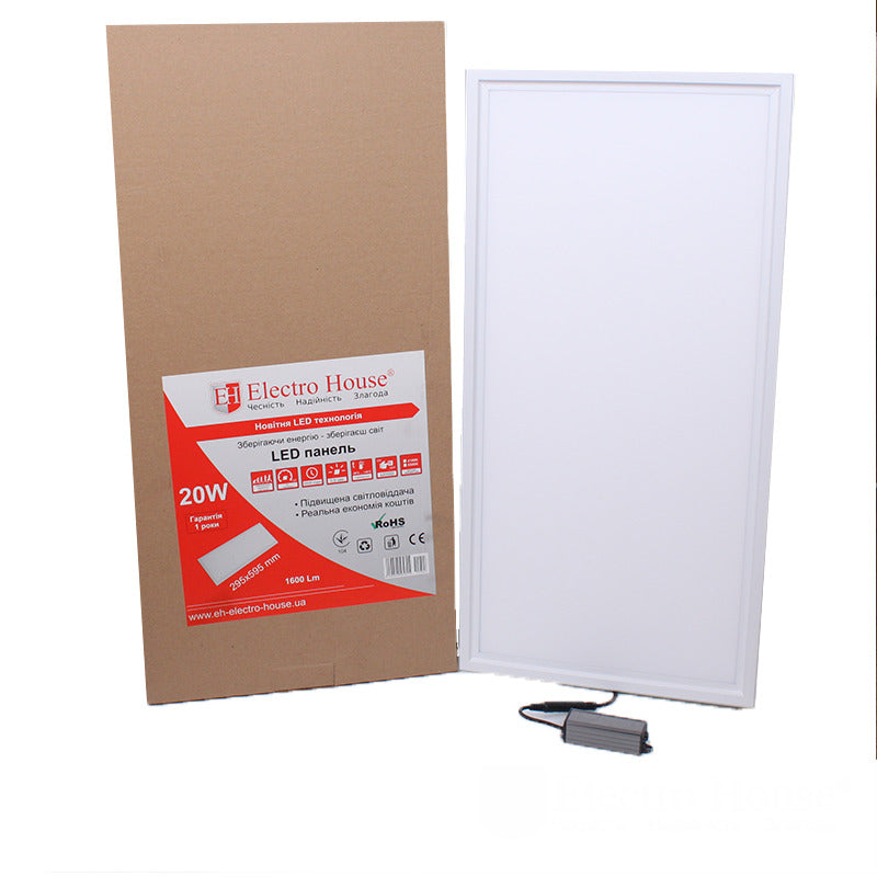 LED панель прямокутна 295х595 мм 20Вт холодний білий 6500К 1800 Лм