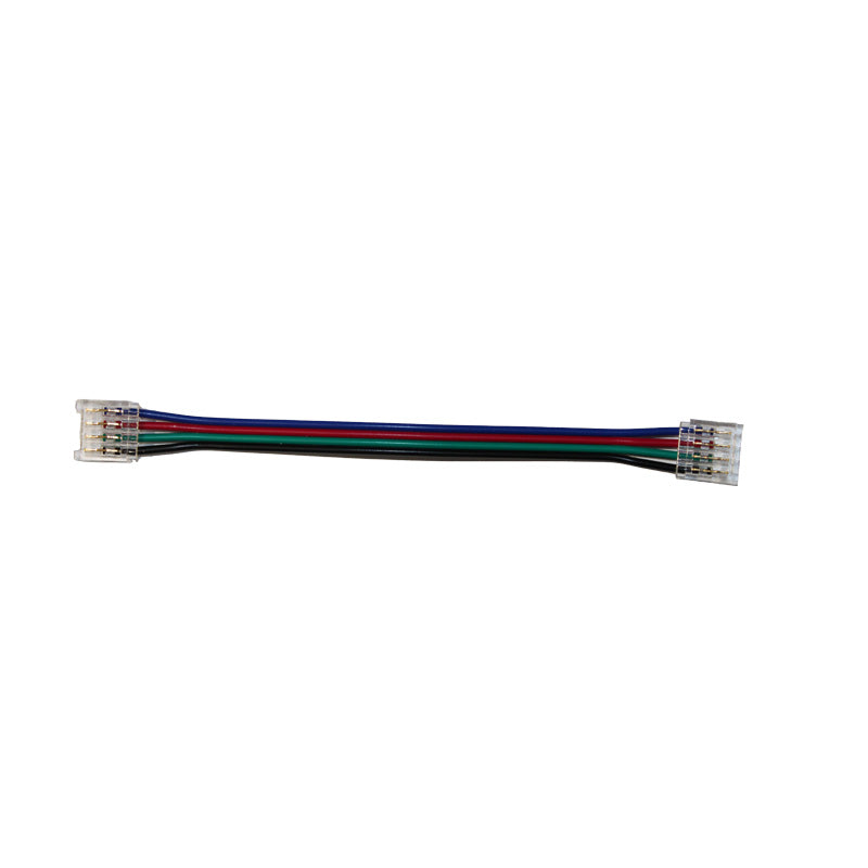 Конектор  прямий 10 мм стрічка-стрічка RGB IP20  з проводом 15см прозорий