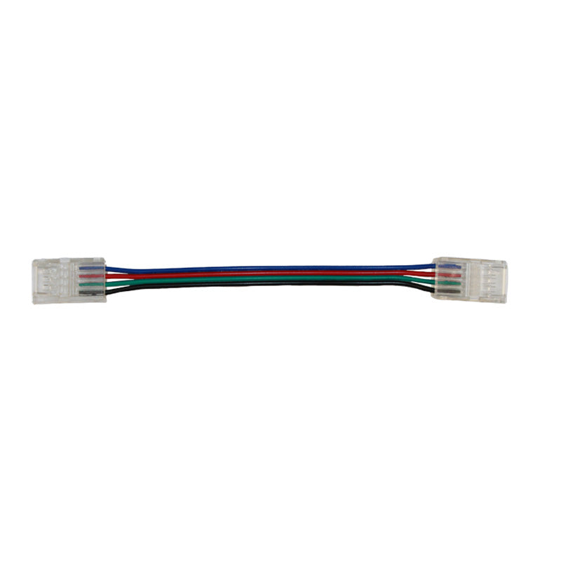Конектор  прямий 10 мм стрічка-стрічка RGB IP65  з проводом 15см прозорий