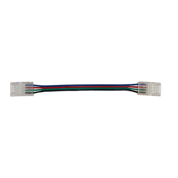 Конектор  прямий 10 мм стрічка-стрічка RGB IP65  з проводом 15см прозорий
