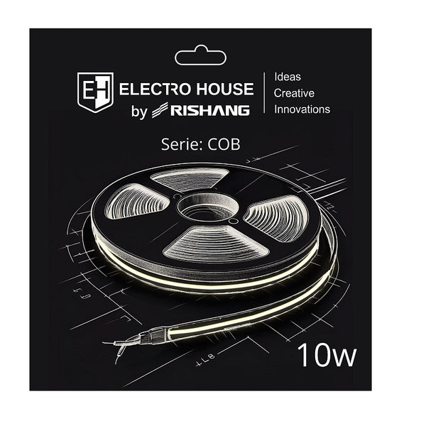 LED стрічка 10Вт 24В COB 320 діодів 950 Лм теплий білий 3000K серія COB Electro House by Rishang