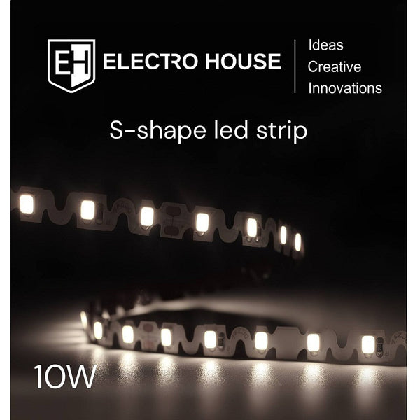 LED стрічка  10Вт 12В SMD2835 120 діодів нейтральний білий 4000К серія S-Shape гарантія 3 роки